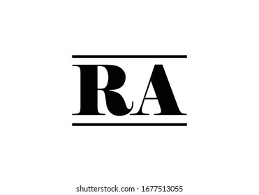 R A, RA Initial Letter Logo Design Vektorillustration Vorlage, grafisches Alphabet Symbol für Unternehmensidentität