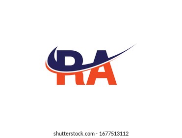 R A, RA Initial Letter Logo Design Vektorillustration Vorlage, grafisches Alphabet Symbol für Unternehmensidentität