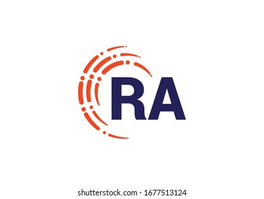 R A, RA Initial Letter Logo Design Vektorillustration Vorlage, grafisches Alphabet Symbol für Unternehmensidentität