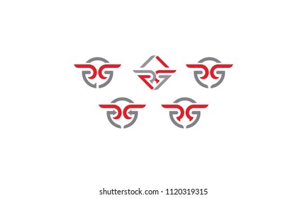 R R abstract geometric logo vector icon