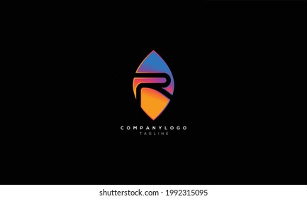 R Abstract initial monogram letter alphabet logo design