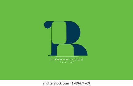 R iniciales abstractas diseño del logotipo del alfabeto de texto de letra monográfica