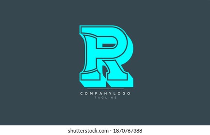 R iniciales abstractas símbolo de texto de letra monograma diseño del logotipo del alfabeto