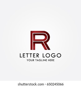 R abstract letter concept logo template. Vector letter logo.