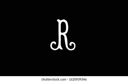R abstract vector logo monogram template