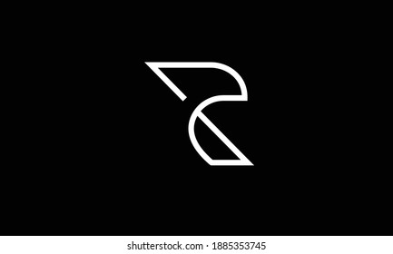 R abstract vector logo monogram template