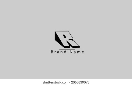 R abstract vector logo monogram template