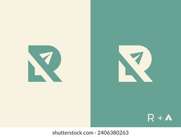 
r+ airplane template vector  logo template, logo. r Letter. r logo mark.  template elements. eps