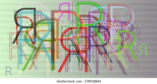 R Alphabet art design