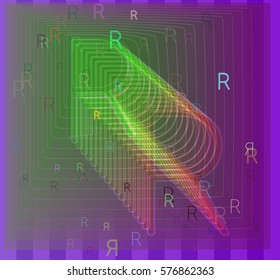 R Alphabet art pattern