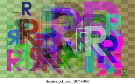 R Alphabet art pattern