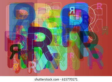 R Alphabet art pattern