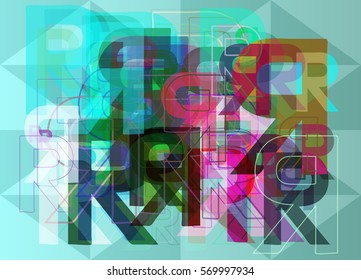 R Alphabet art vector