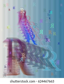 R Alphabet background art