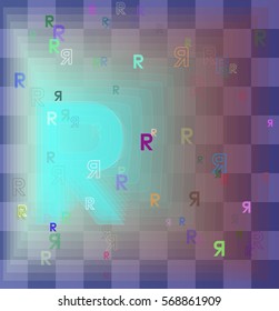 R Alphabet background template
