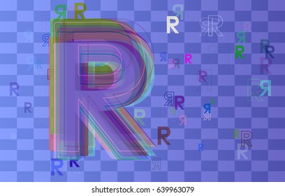 R Alphabet design vector
