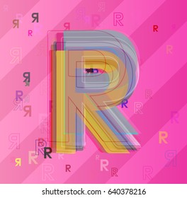 R Alphabet design vector