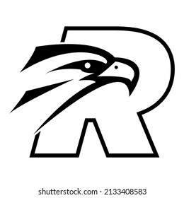 R-Alphabet mit Adler-Logo-Design