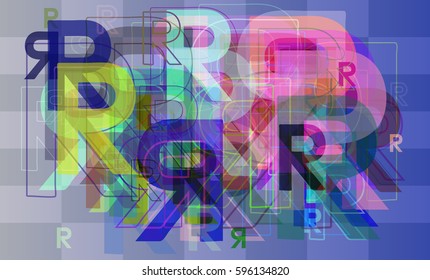 R Alphabet elements texture