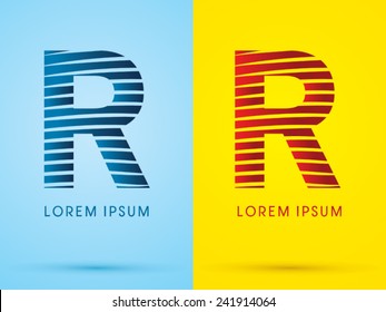 R alphabet  font ,wave, abstract , logo, symbol, icon, graphic, vector 