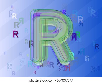 R Alphabet icon pattern