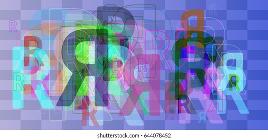 R Alphabet icon pattern