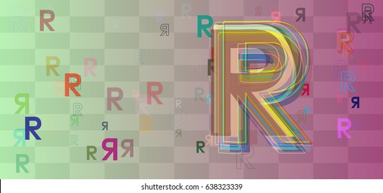 R Alphabet icon template