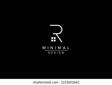 R alphabet letter icon with house or home real estate logo