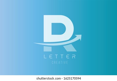 R alphabet letter logo in blue white color for icon design template. Transparent style suitable for a company or business logotype