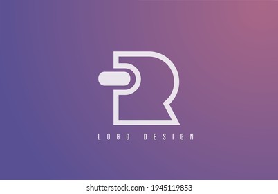 R alphabet letter logo for business and company with geometric style and pastel color. Corporate brading and icon lettering with simple blue design