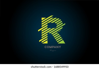 R alphabet letter logo icon design for company and business. Green blue color