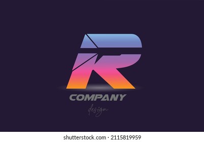 R alphabet letter logo icon with sliced style and colorful design. Creative template for company and business 