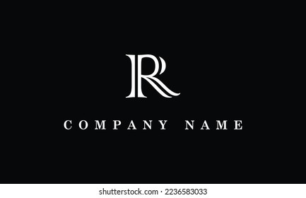 R alphabet lettering creative minimal professional simple realistic vector black logo design