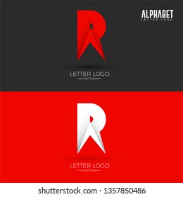 R Alphabet Logo in Origami Style