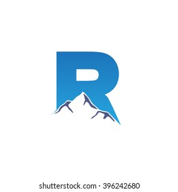 R Alphabet Mountain Negative Space Letter Stock Vector (Royalty Free ...