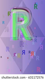 R Alphabet pattern art