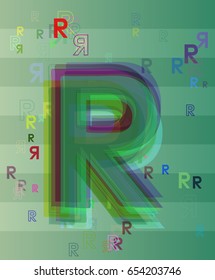 R Alphabet pattern art