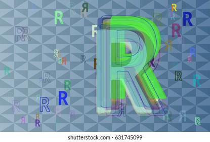 R Alphabet pattern design
