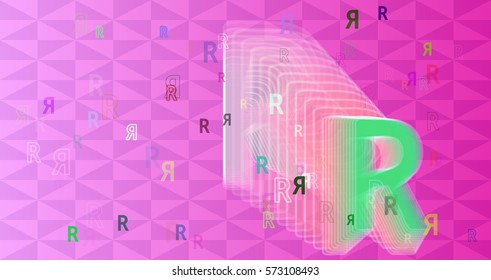 R Alphabet pattern vector