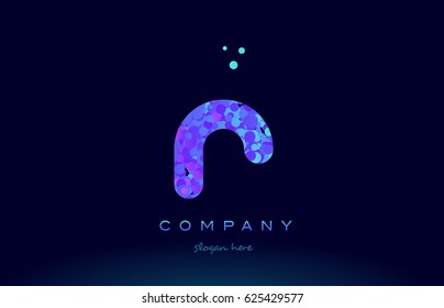 r alphabet pink blue bubble circle dots creative letter company logo vector icon design template