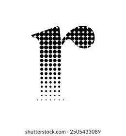 r alphabet serif halftone dotted effect logo icon vector illustration eps