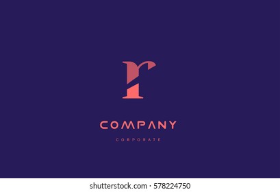 r alphabet small letter blue pink creative design vector company logo icon template 