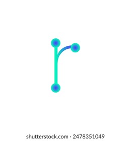 r alphabet tech logo gradient vector eps