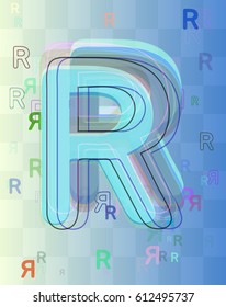 R Alphabet template design