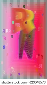 R Alphabet template vector