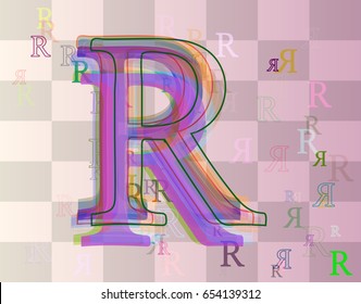 R Alphabet template vector