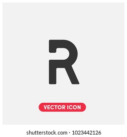 "R" Alphabet Typographic Vector Icon Illustration