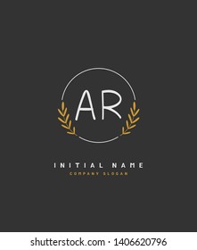 A R AR Beauty vector initial logo, handwriting logo of wedding, fashion, jewerly, heraldic, boutique, floral and botanical with creative template for any company or business.