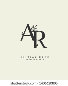A R AR Beauty vector initial logo, handwriting logo of wedding, fashion, jewerly, heraldic, boutique, floral and botanical with creative template for any company or business.