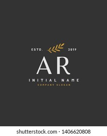 A R AR Beauty vector initial logo, handwriting logo of wedding, fashion, jewerly, heraldic, boutique, floral and botanical with creative template for any company or business.